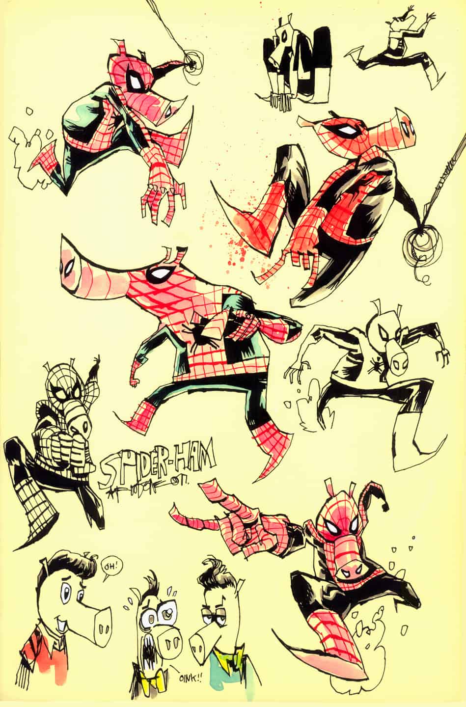 Spider-Ham Concept Art and Bonus Clip – Spider-Man: Into the Spider-Verse
