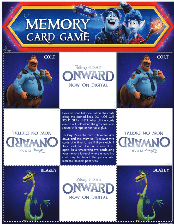 ONWARD – Arriving Early On Digital & Disney+ AND Activity Pages!