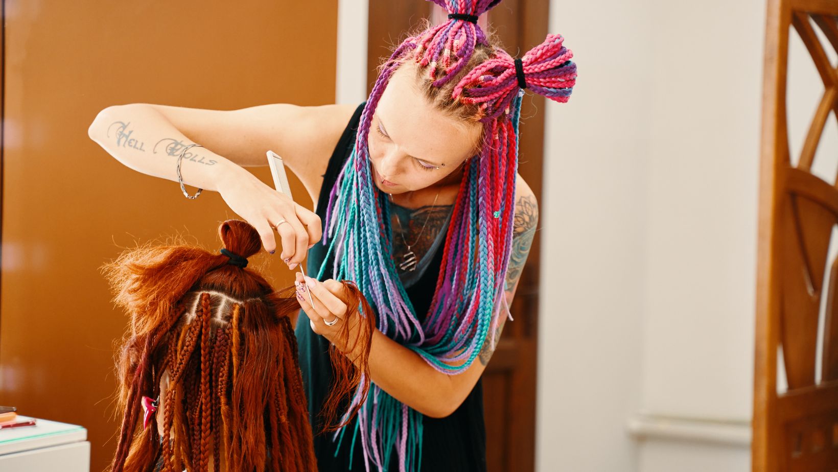 stitch braids on natural hair