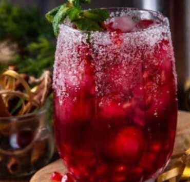 Spiced up winter berry Margarita cocktail or mocktail